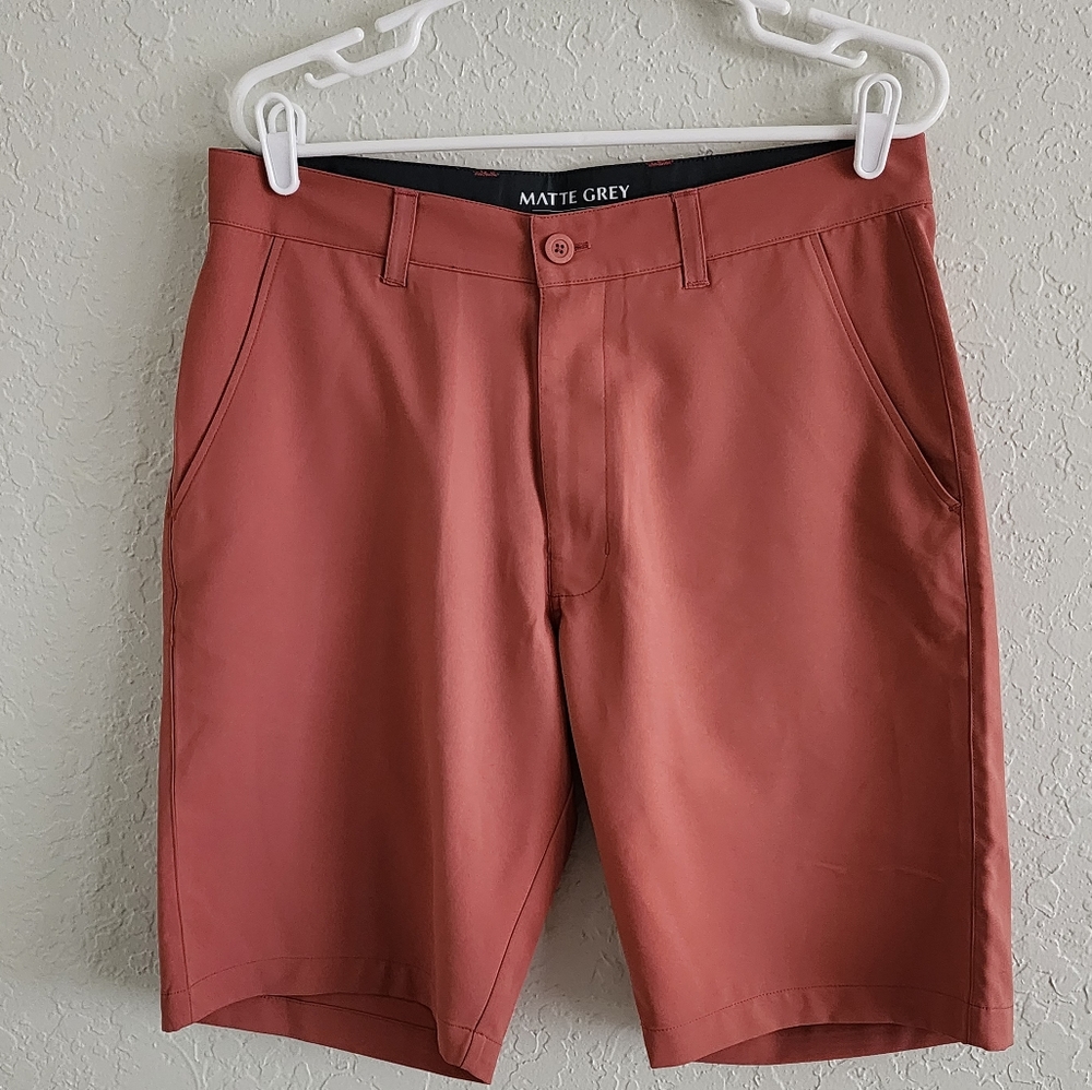 Matte Grey Golf Shorts
